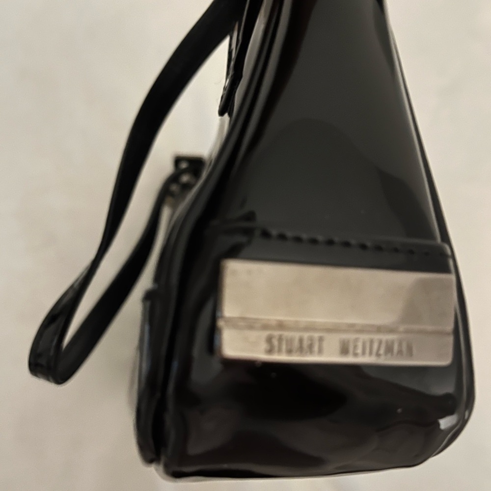 Small black patent evening bag. Excellent condition.